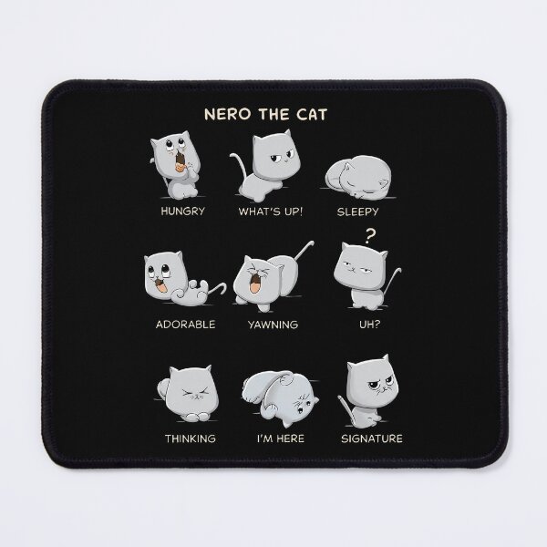 Item preview, Nero The Cat Hungry Sleepy Thinking designed and sold by KristiTaylorArt.