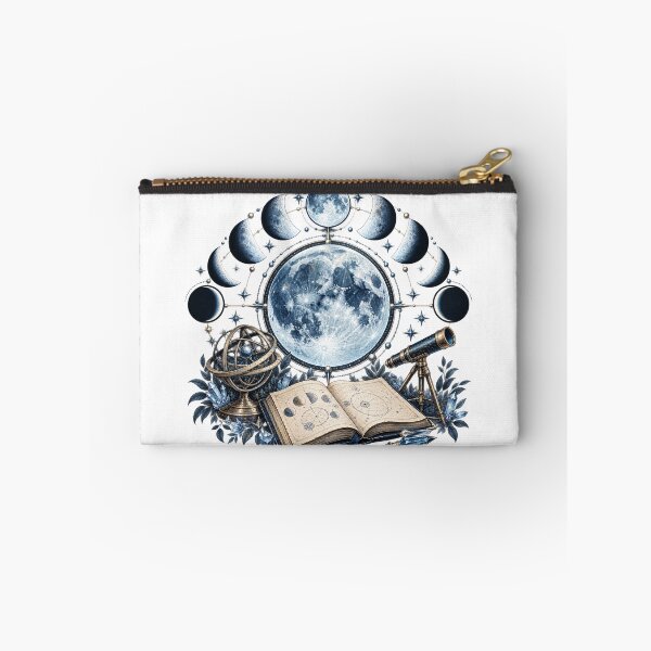 Item preview, Icy Blue Moon Phase Atlas – Astronomy Illustration designed and sold by Xnuery.