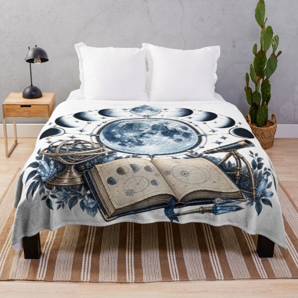 Item preview, Icy Blue Moon Phase Atlas – Astronomy Illustration designed and sold by Xnuery.