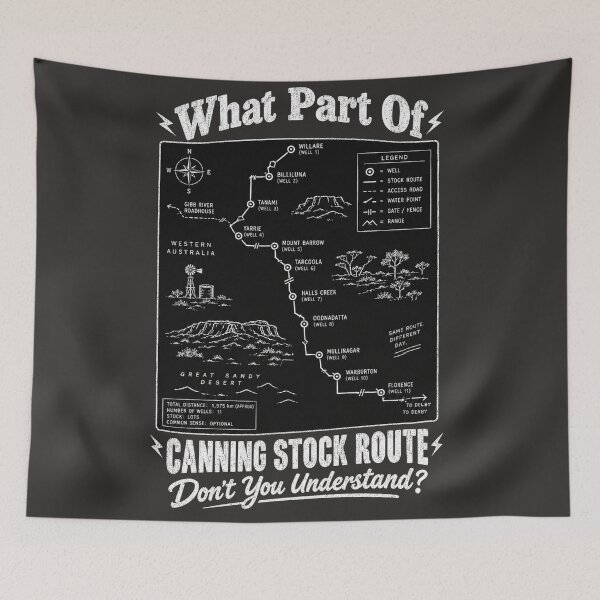 Item preview, Canning Stock Route Western Australia Outback Map designed and sold by Yellowriversss.