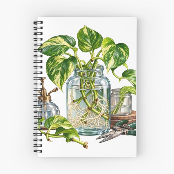 Item preview, Pothos Cutting in Glass Water – Plant Propagation Illustration designed and sold by Xnuery.