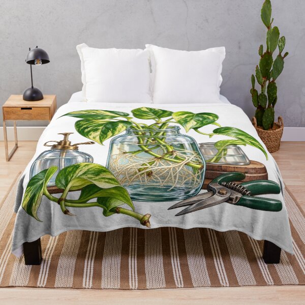 Item preview, Pothos Cutting in Glass Water – Plant Propagation Illustration designed and sold by Xnuery.