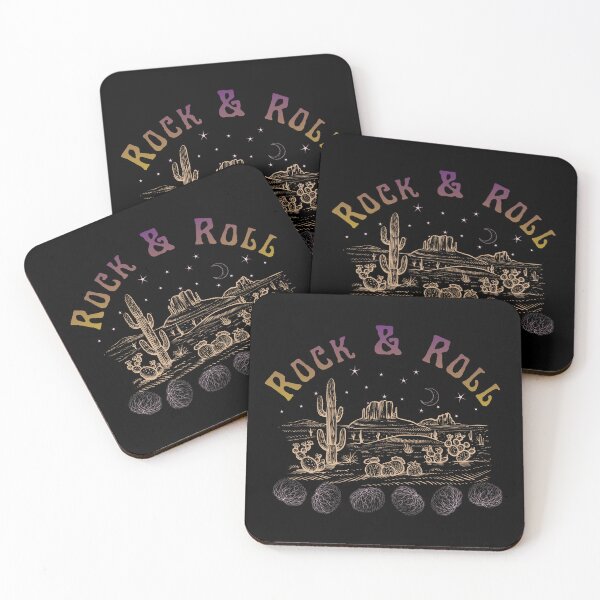 Item preview, Rock & Roll Desert Night | Vintage Western Cactus and Tumbleweeds Landscape | Soft Color Edition designed and sold by SunandShade.
