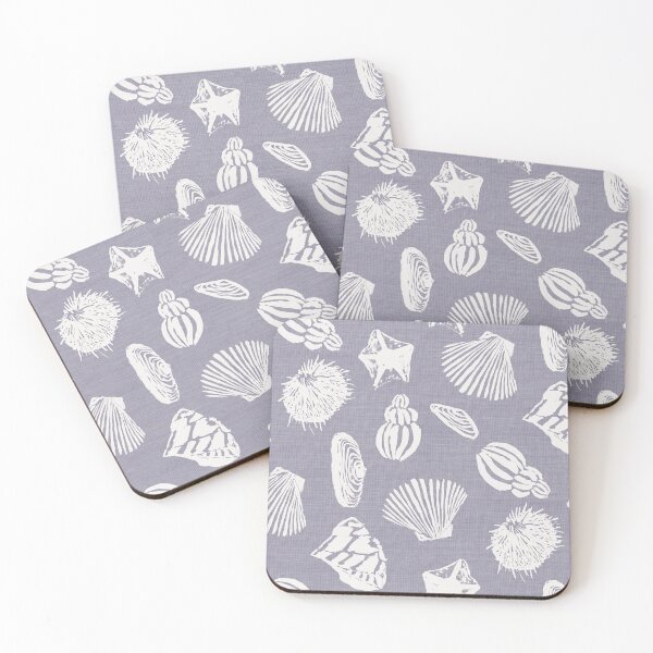 Item preview, French blue seashells blockprint designed and sold by Anne Londez Studio.
