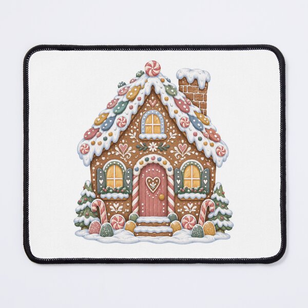 Item preview, Pastel Gingerbread House with Candy and Icing Snow designed and sold by Watercolorsart.