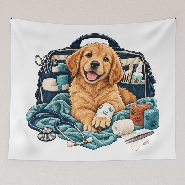 Item preview, Rescue Paw Bandage Kit – Vet Tech Illustration designed and sold by Xnuery.