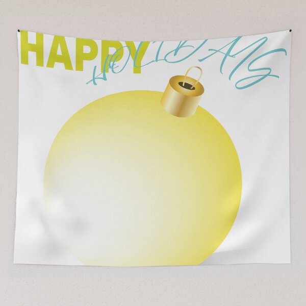 Item preview, Happy Holidays Yellow Christmas Ornament designed and sold by photossmirnov.