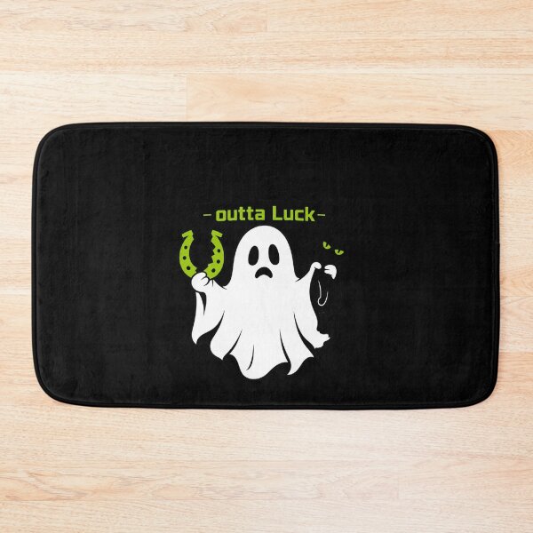 Item preview, Sheet Outta Luck Ghost Black Cat Halloween Pun designed and sold by BearLoveDesign.