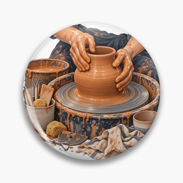 Item preview, Pottery Wheel Centering Hands – Pottery Illustration designed and sold by Xnuery.