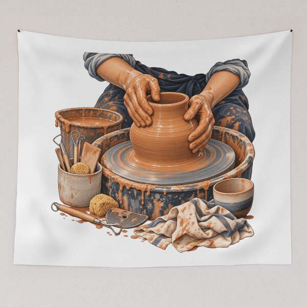 Item preview, Pottery Wheel Centering Hands – Pottery Illustration designed and sold by Xnuery.