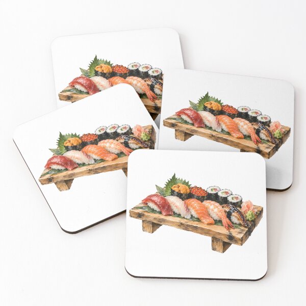 Item preview, Japanese Sushi Watercolor Illustration designed and sold by BetweenForms.