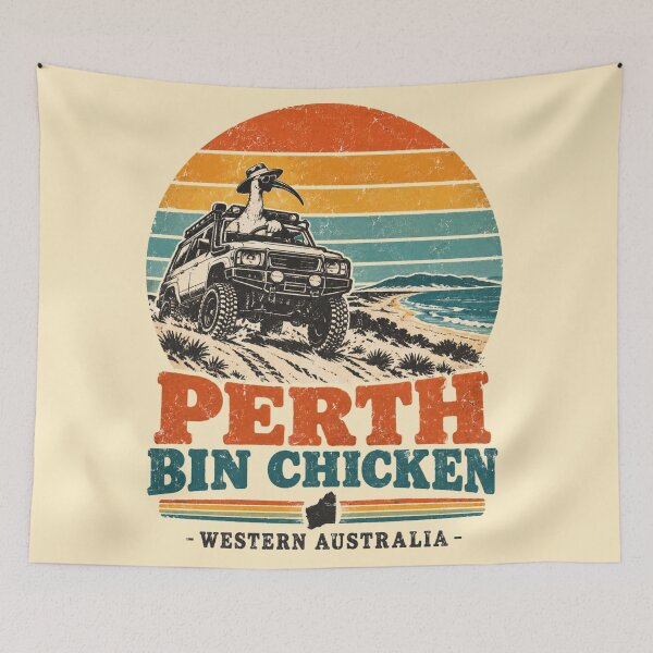 Item preview, Perth Bin Chicken Western Australia Retro Beach Drive designed and sold by Yellowriversss.