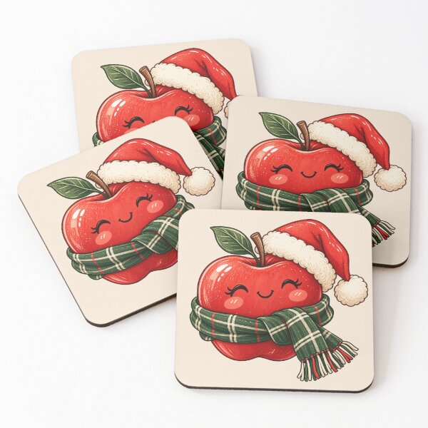 Item preview, Cute Christmas Apple – Teacher Christmas Gift, Kawaii Holiday Design designed and sold by 1DreamerShop.