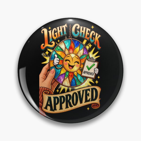 Item preview, Stained Glass Light Check Approved Maker Humor designed and sold by MOTIFOLK.