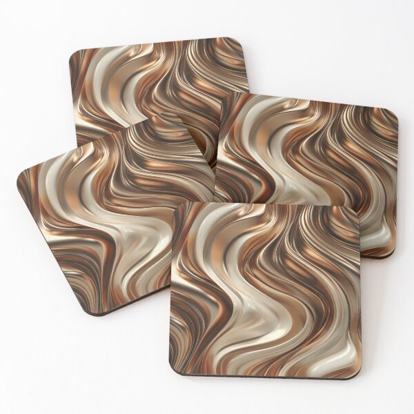 Item preview, Elegant Metallic Waves Abstract Modern Art designed and sold by MargaretWiktor.