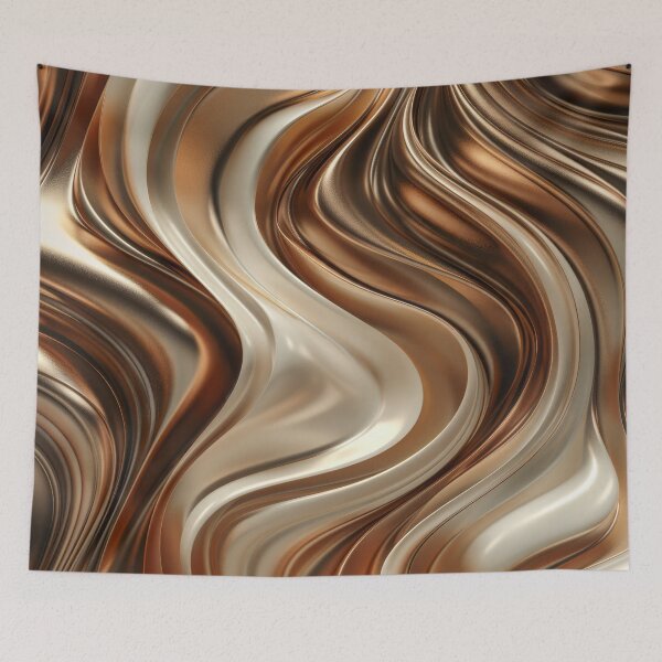 Item preview, Elegant Metallic Waves Abstract Modern Art designed and sold by MargaretWiktor.