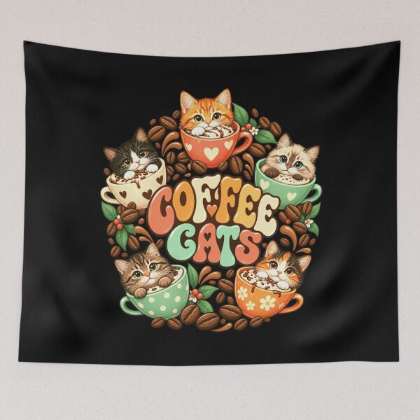 Item preview, Coffee Cats Cat Lover Coffee Drinker designed and sold by FolkGraphics.