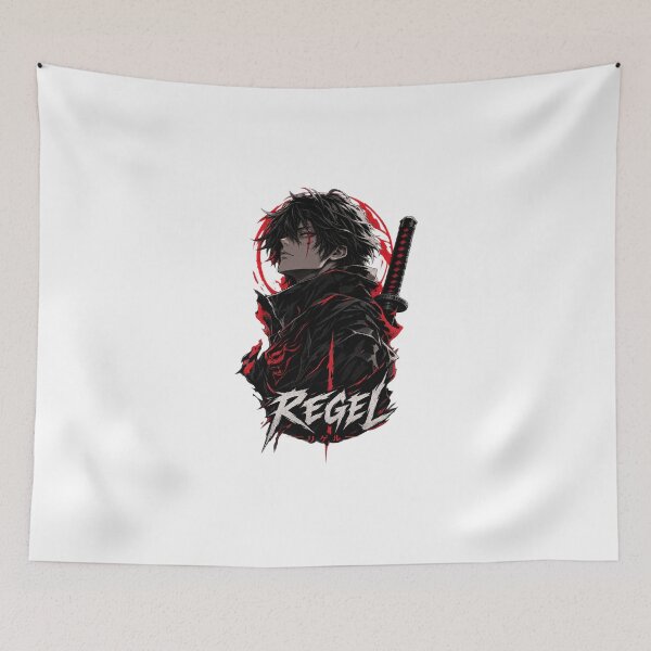 Item preview, REGEL – Crimson Eye Dark Anime Ronin Streetwear designed and sold by AD-NOVA!!!.