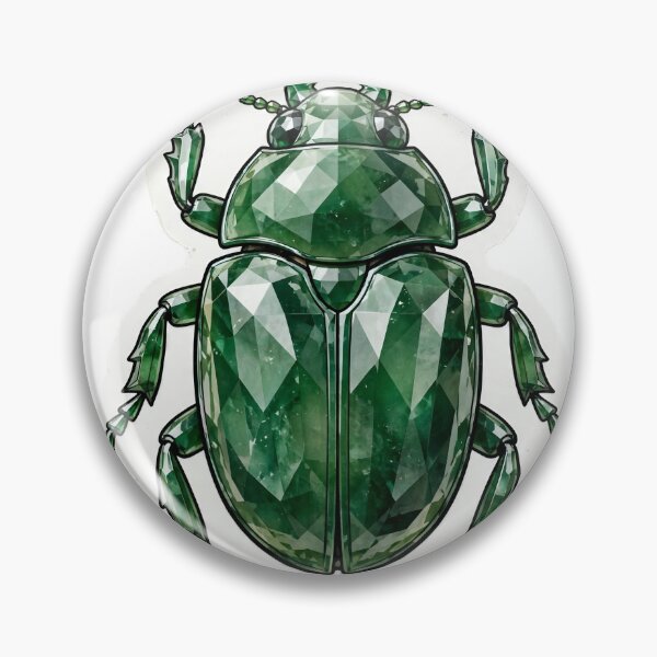 Item preview, Jade Beetle Crystal Sticker - Imperial Green Jade Insect Real Color designed and sold by Crystal Critters .