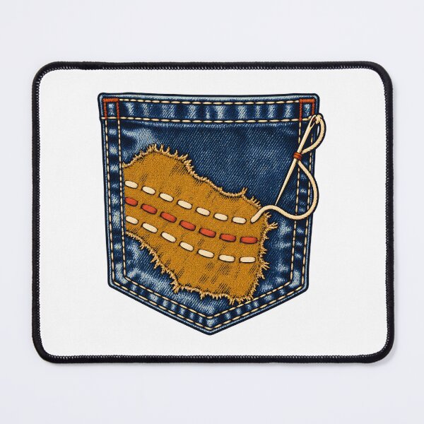 Item preview, Visible Mending Denim Pocket Illustration designed and sold by Philippa Shop.