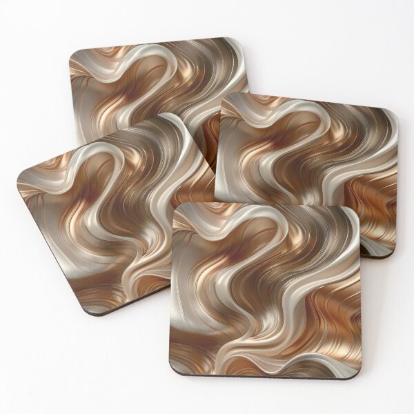 Item preview, Flowing Metallic Waves Abstract Art designed and sold by MargaretWiktor.