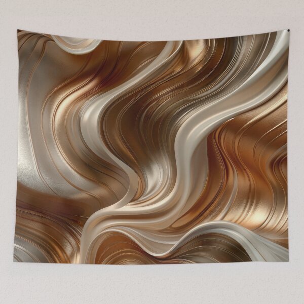 Item preview, Flowing Metallic Waves Abstract Art designed and sold by MargaretWiktor.