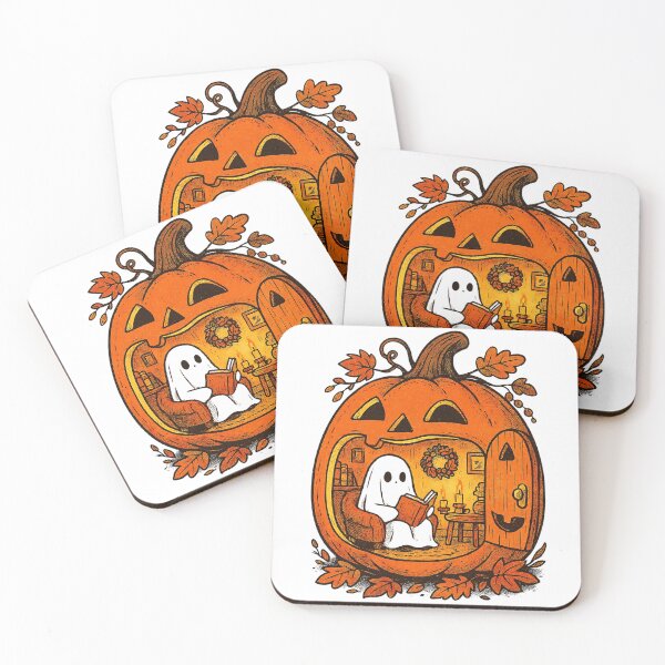 Item preview, Cozy Pumpkin Reading Ghost designed and sold by Nacho Average Designs.
