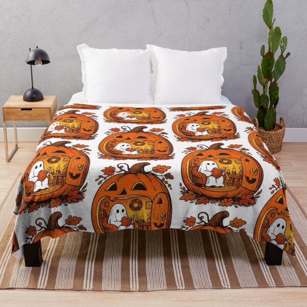 Item preview, Cozy Pumpkin Reading Ghost designed and sold by Nacho Average Designs.