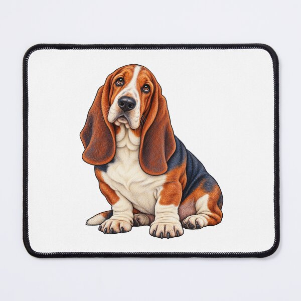 Item preview, Basset Hound Colored Pencil Long Ear Dog Portrait designed and sold by TeNovaStudio.