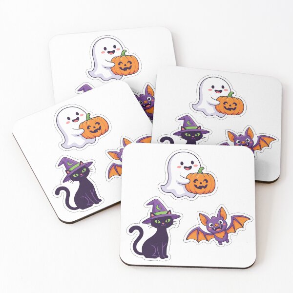 Item preview, Kawaii Ghost Cat and Bat Bundle designed and sold by Print-wala.