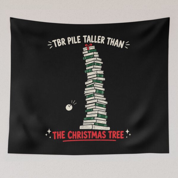 Item preview, Cozy Bookmas TBR Pile Taller Than Christmas Tree Bookish designed and sold by chem3a-wst.