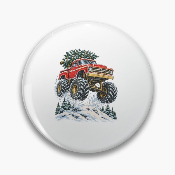 Item preview, Vintage Monster Truck with Christmas Tree on Roof designed and sold by Watercolorsart.
