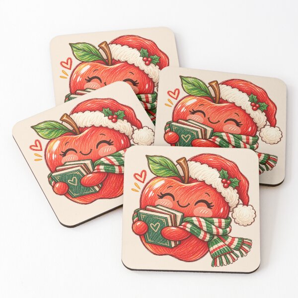 Item preview, Cute Christmas Apple Reading Books – Teacher Christmas Gift Design designed and sold by 1DreamerShop.