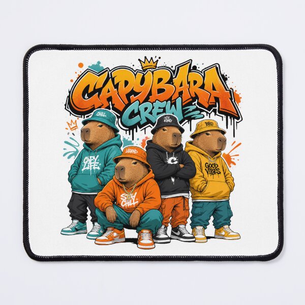 Item preview, Capybara Crew Streetwear Graffiti Art designed and sold by digital.stickerperso.com.