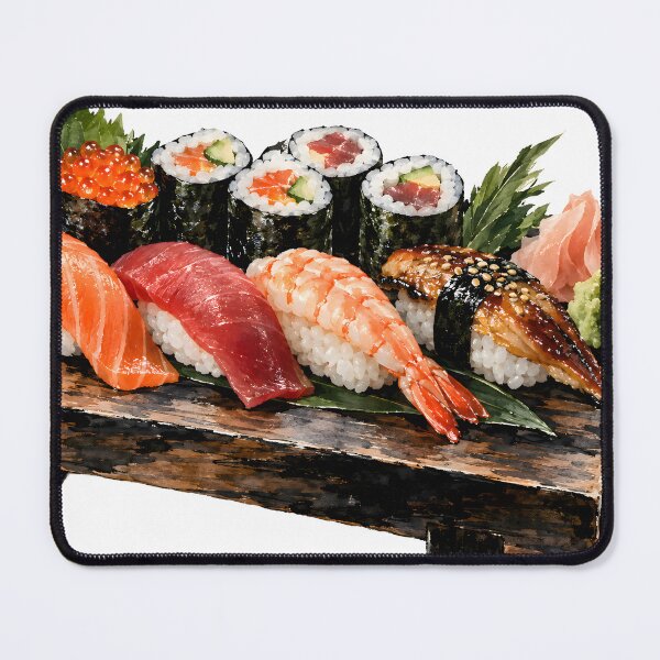Item preview, Japanese Sushi Watercolor Illustration designed and sold by BetweenForms.