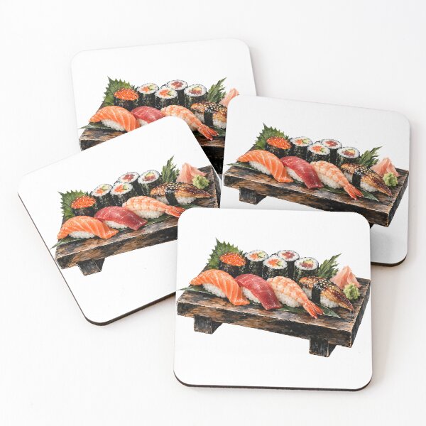 Item preview, Japanese Sushi Watercolor Illustration designed and sold by BetweenForms.