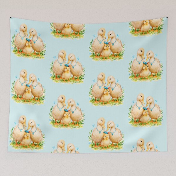 Item preview, Sweet Duck Family With Plane In Flower Garden designed and sold by the artedivino.
