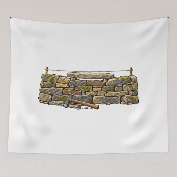 Item preview, Dry Stone Walling Capstone Craft Illustration designed and sold by Philippa Shop.