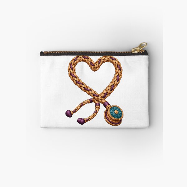 Item preview, Woven Heart Stethoscope Teal Plum Nurse Care Art designed and sold by TeNovaStudio.