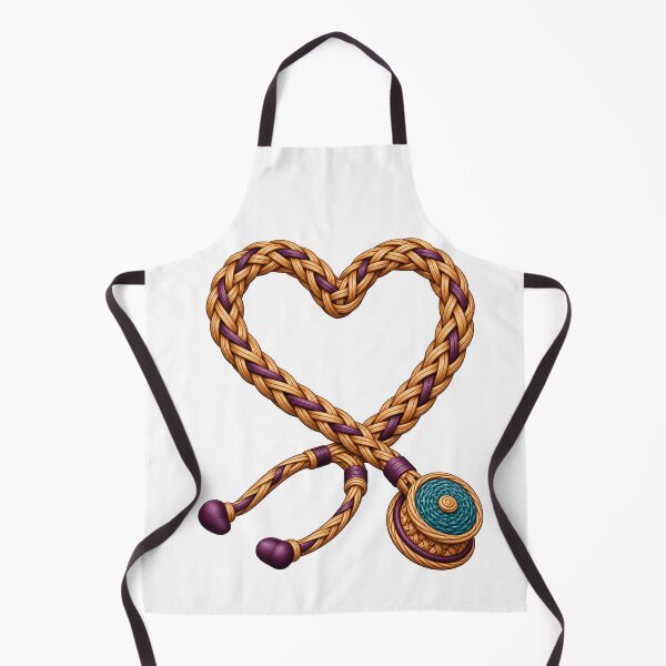 Item preview, Woven Heart Stethoscope Teal Plum Nurse Care Art designed and sold by TeNovaStudio.