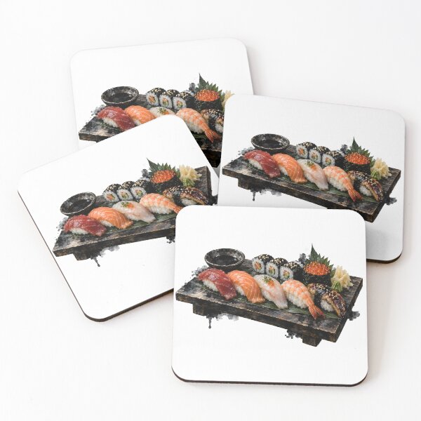 Item preview, Japanese Sushi Watercolor Illustration designed and sold by BetweenForms.