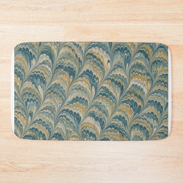Item preview, Teal Gold Feathered Marbled Pattern designed and sold by Apex Designs.