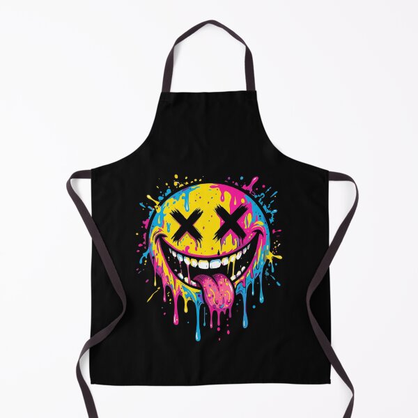 Item preview, Chaos Grin Smiley Black X Eyes Teeth Graffiti Street Art designed and sold by Retro Whiskers.
