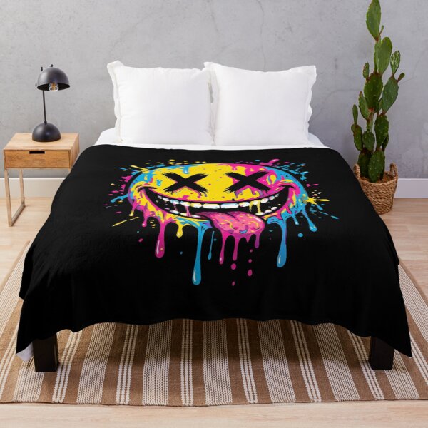 Item preview, Chaos Grin Smiley Black X Eyes Teeth Graffiti Street Art designed and sold by Retro Whiskers.