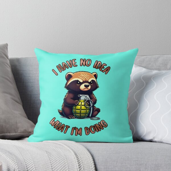 Item preview, Funny Honey Badger Holding A Grenade I Have No Idea Meme designed and sold by ZeroContextArt.
