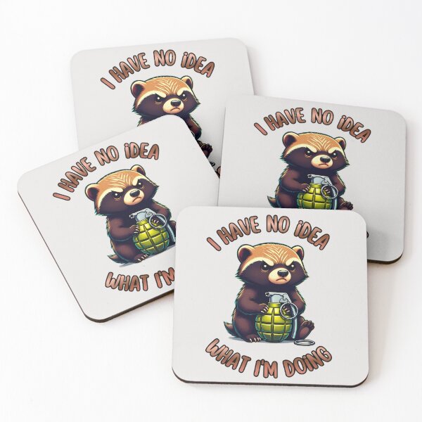 Item preview, Funny Honey Badger Holding A Grenade I Have No Idea Meme designed and sold by ZeroContextArt.