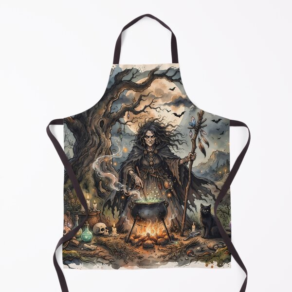 Item preview, Enchanted Witch Brewing a Potion in a Dark Forest designed and sold by TeeBeeDesigns.