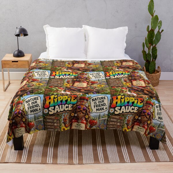 Item preview, Hippie Sauce – Funny Flower Power Food Pun designed and sold by Hornace88studio.