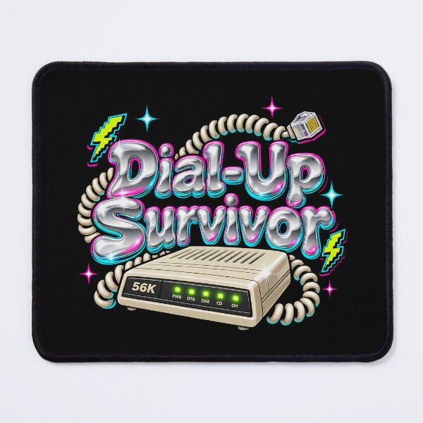 Item preview, Dial-Up Survivor Y2K Chrome Retro Modem designed and sold by bwanaboards.