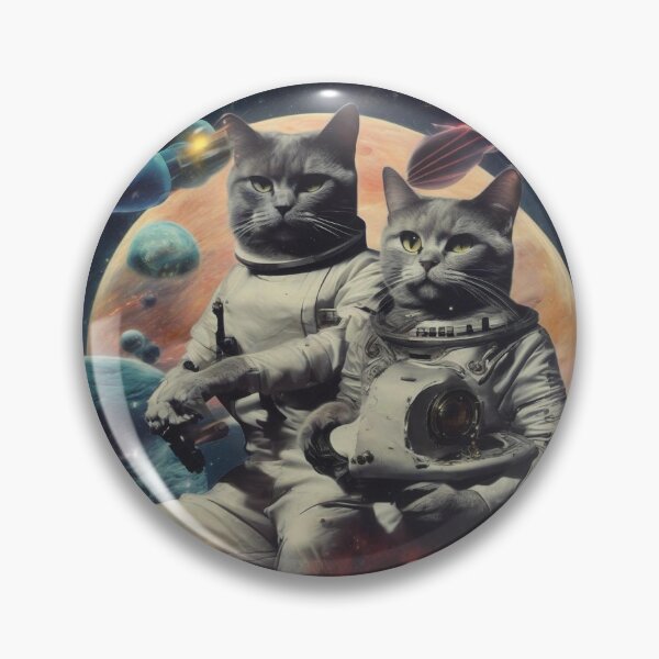 Item preview, Cat Astronaut Duo — Two Cats in Retro Spacesuits designed and sold by Topher and Tux.